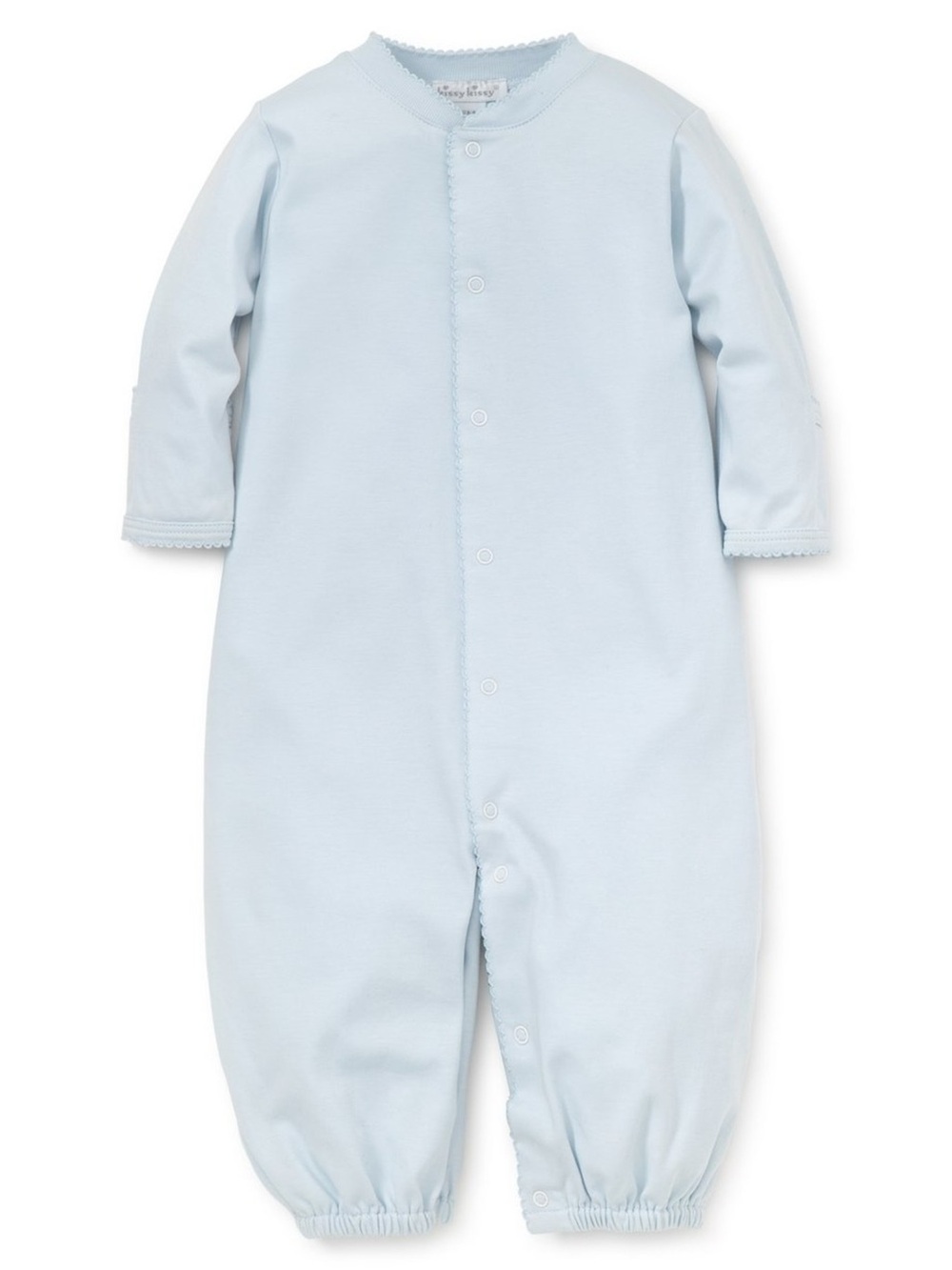 0-3m Classic Light Blue Baby One-Piece convertible Romper